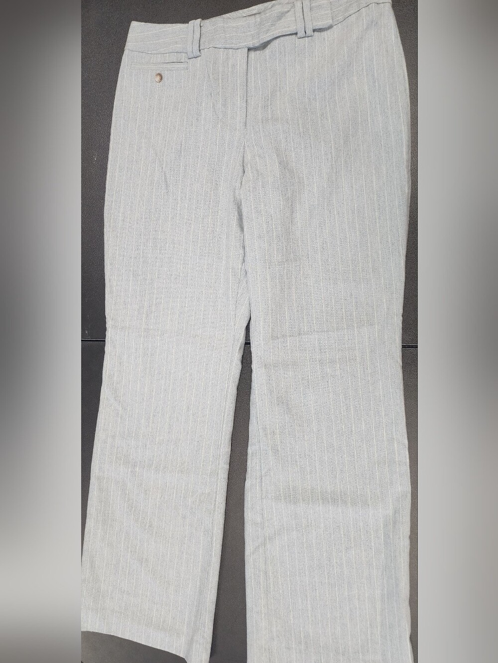 Ann Taylor Light Gray Sz 10 Pinstripe Ladies Dress Pants